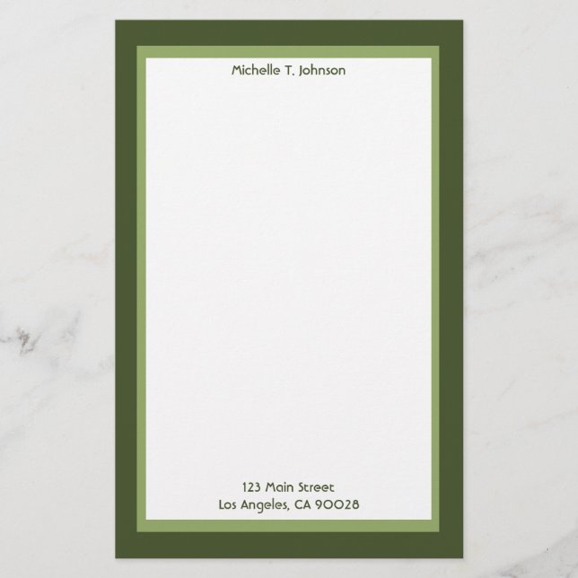 simple green stationery (Front)