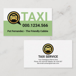 Simple Green Taxi Service Layer Business Card
