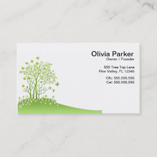 Simple Green Tree Business Card