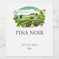Simple Green Vineyard Wine Label Set