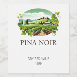 Simple Green Vineyard Wine Label Set
