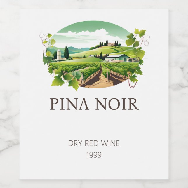 Simple Green Vineyard Wine Label Set (Single Label)