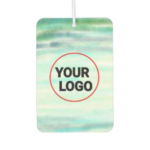 Simple green watercolor abstract add logo text min air freshener
