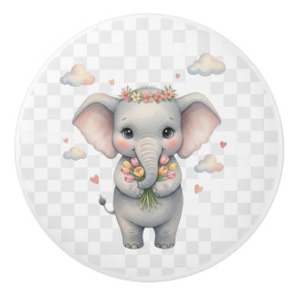 Simple green watercolor abstract add logo text min ceramic knob