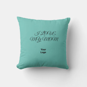 Simple green watercolor abstract add logo text min throw pillow