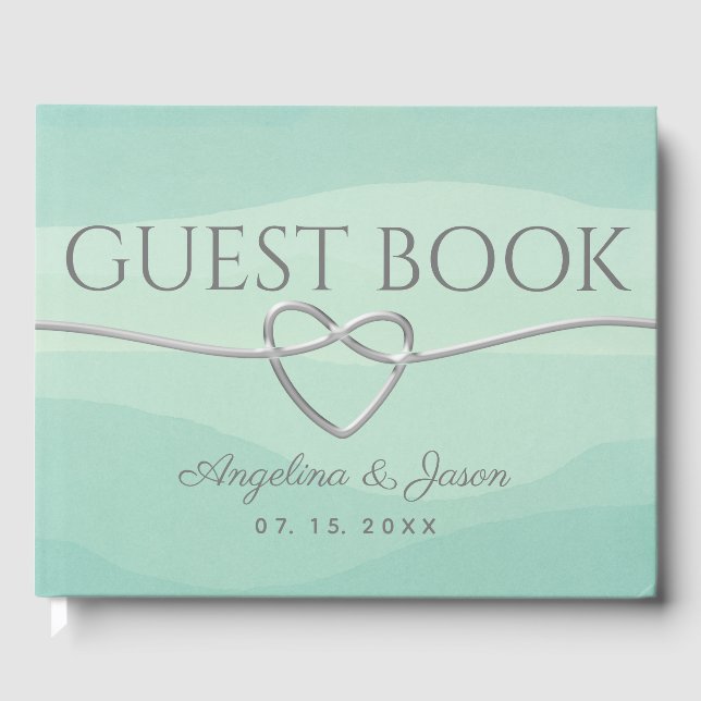 Simple Green Wedding Guest Book (Front)