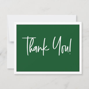 Simple Green White Company Logo Social Thank You  Card