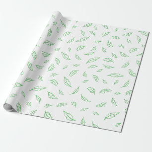 Simple Green White Leaf Texture Wrapping Paper