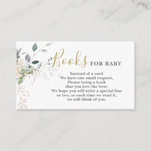 Simple greenery Books for Baby Card