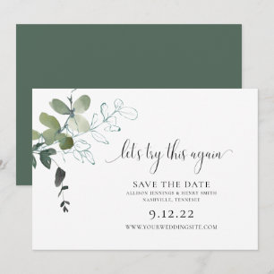 Simple Greenery Change the Date Wedding Save The D Save The Date