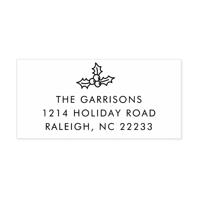 Simple Greenery Christmas Name Return Address Self-inking Stamp (Design)