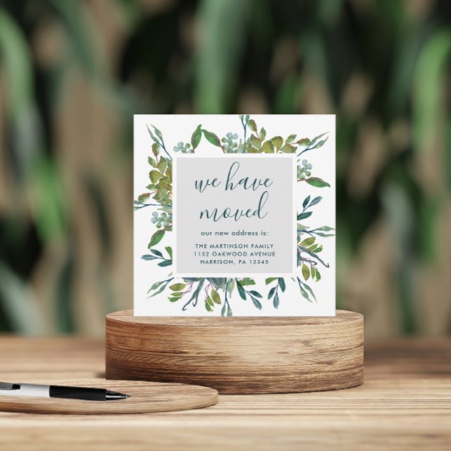 Simple Greenery Foliage New Address We've Moved Announcement (Creator Uploaded)
