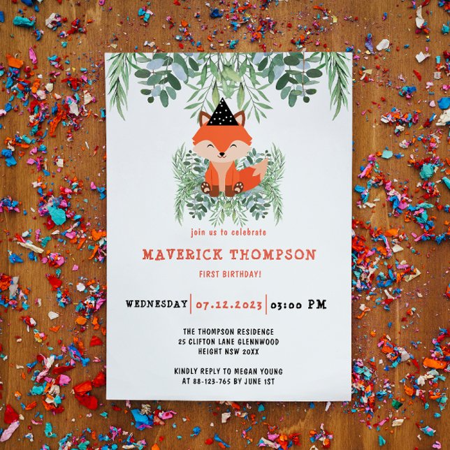 Simple Greenery Forest Woodland Birthday Invitation (Creator Uploaded)