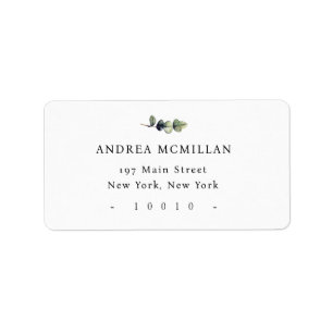 Simple Greenery Modern Return Address Label