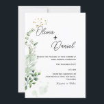Simple Greenery Modern Wedding Invitation<br><div class="desc">This simple greenery wedding invitation combines modern elegance with fresh botanical elements. Perfect for contemporary,  minimalist,  or outdoor weddings. Easily personalized to create a clean and stylish invite for your special day.</div>
