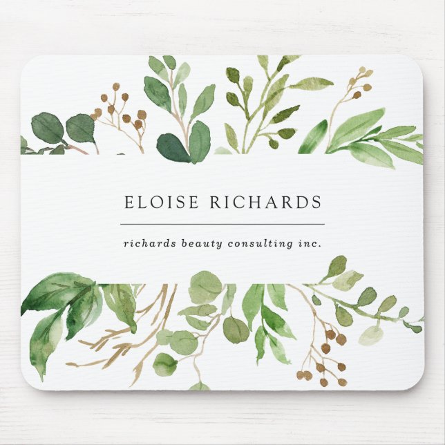 Simple Greenery Mouse Pad (Front)