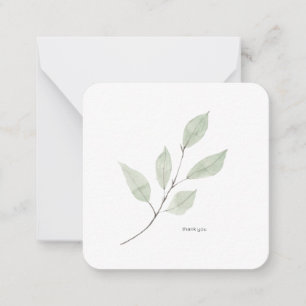 Simple Greenery Personalized White Rounded Card