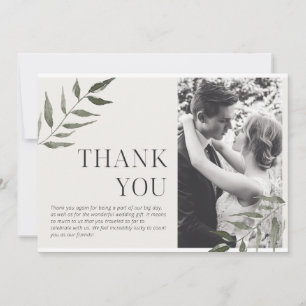 Simple Greenery Photo Thank You Card