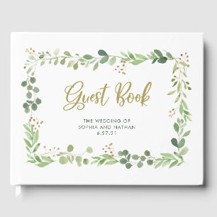 Simple Greenery   Wedding Guest Book