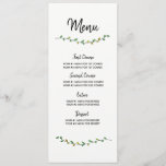 Simple Greenery Wedding Menu Card<br><div class="desc">A minimalist Wedding Menu Card,  keep it simple but elegant.</div>