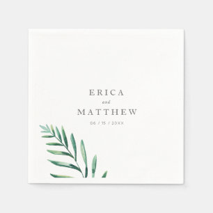 Simple Greenery Wedding Napkins