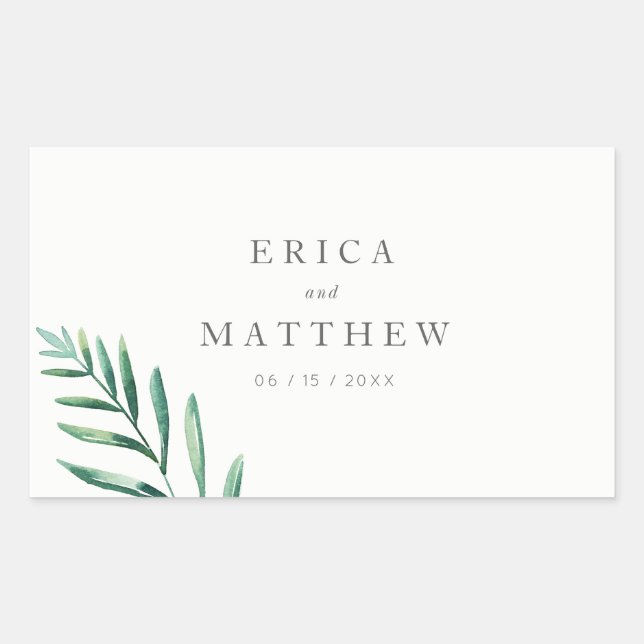Simple Greenery Wedding Stickers (Front)