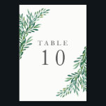 Simple Greenery Wedding Table Number Card<br><div class="desc">A simple greenery table number card to help your guests find their place. The design features a simple greenery arrangement of green plants and leaves. The colour of the font shown is dark grey. These, along with the style of font can be customized entirely to your liking. If you need...</div>