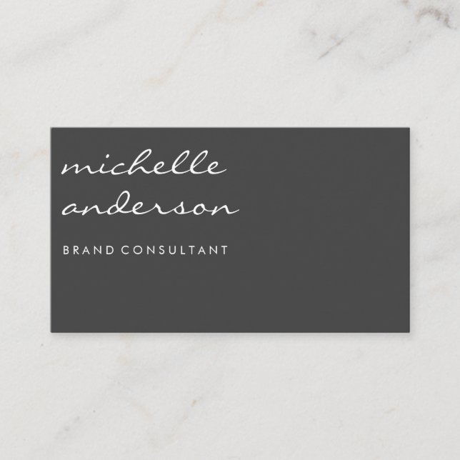 Simple Grey and Pink with White Border Business Card (Front)