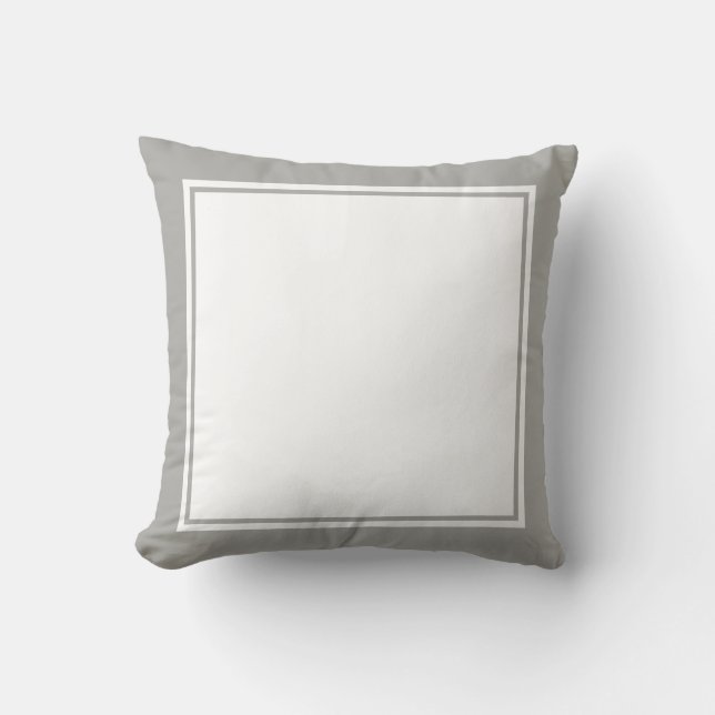 Simple Grey and White Template Throw Pillow (Front)