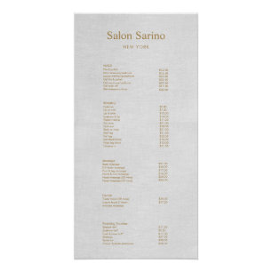 Simple Grey Beauty Salon Service Menu Poster