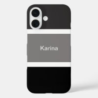 Simple Grey Black And White Stripes Personalized