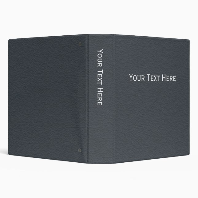 Simple Grey-Blue Leather Look Customizable Binder (Background)