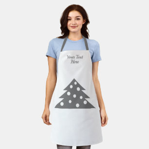 Simple Grey Christmas Tree Holiday Apron