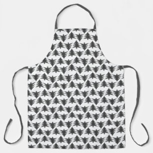 Simple Grey Christmas Tree Pattern Unisex Graphic Apron