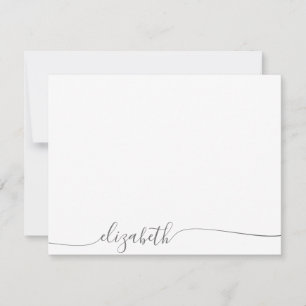Simple Grey Cursive Script Personalized Name Card