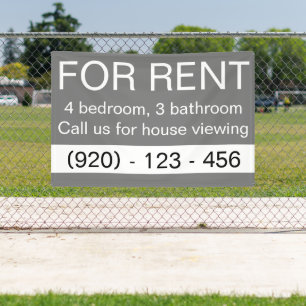 Simple Grey For Rent Custom Real Estate Company  Banner