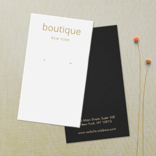 Simple Grey Gold Modern Long Earring Display Card