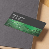 Simple Grey Green Circuit Board Computer Repair