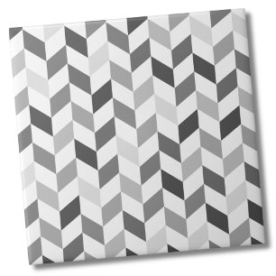 Simple Grey Herringbone Pattern Tile