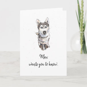 Simple Grey Husky minimal customized Mother’s day Card