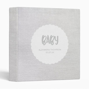 Simple Grey Knit Baby Book Baby Records Classeur