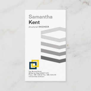 Simple Grey Layer Rebars Engineering Business Card