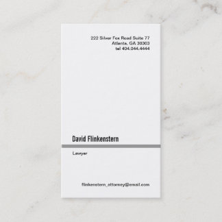 Simple Grey Line Vertical Business Card