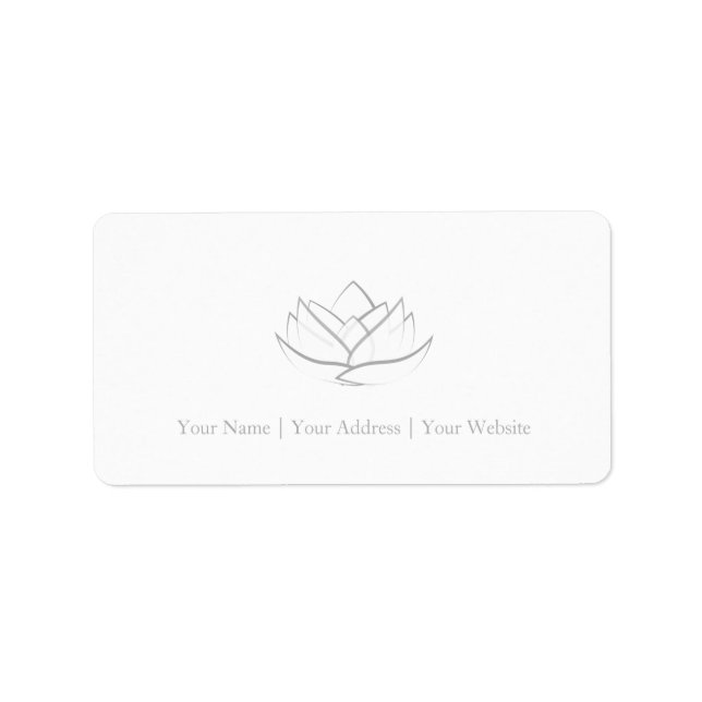 Simple Grey Lotus Flower Return Address Label (Front)