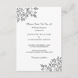 Simple Grey Nature Wedding Invitations