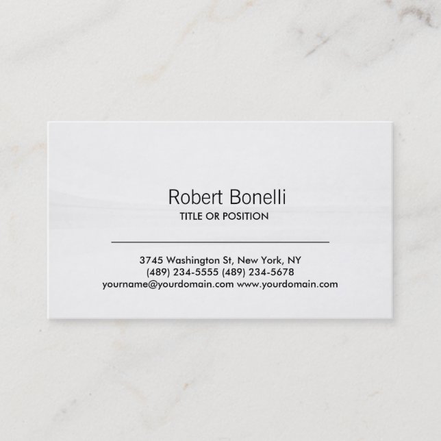 Simple Grey Pattern Plain Modern Business Card (Front)