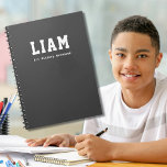 Simple Grey Personalized School Subject Notebook<br><div class="desc">How exciting your children are going back to school and they are going to learn so much!  Here is a simple,  yet modern personalized notebook. Available in different colours for the different subjects,  customize your notebook for your mathematics,  science,  social studies,  language arts,  music,  art and reading classes.</div>