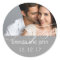 Simple Grey Photo Save the Date Wedding Sticker