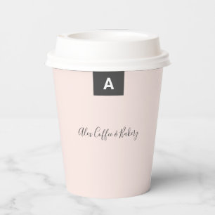 Simple Grey & Pink Social media Business Custom Paper Cups