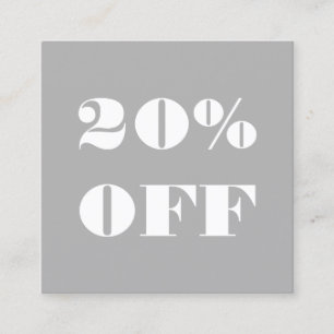 Simple grey professional trendy minimalist modern discount card